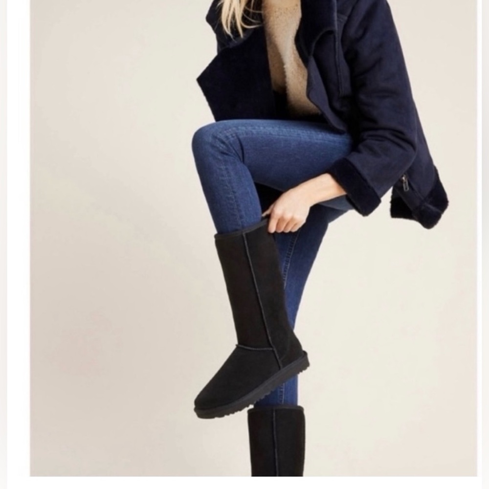 UGG BLACK CLASSIC TALL SHERPA LINED BOOTS- faded in color ❤️ preloved ❤️ - Picture 8 of 15